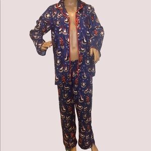 Nite Nite by Munki Munki Sledding Penguins Two-piece Pajama Set Size Medium VGC